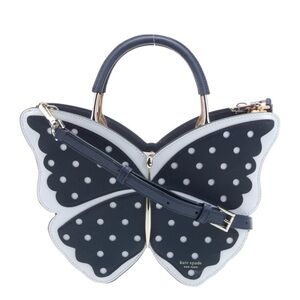 Kate Spade Navy and White Polka Dot Butterfly Crossbody Bag